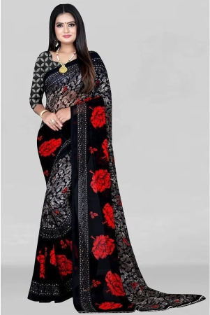 leelavati-black-georgette-saree-with-blouse-piece-pack-of-1-black