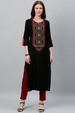 kipek-black-rayon-womens-straight-kurti-pack-of-1-none