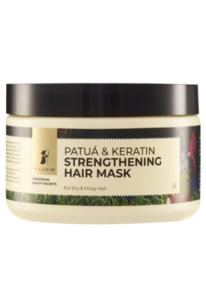 Pilgrim Amazonian Patu?&Keratin Strengthening Hair Mask For Dry&Frizzy Hair With Sacha Inchi For Women&Men|Hair Mask For High Shine&Hydration|Hair Mask For Smoothening Hair|Silicon Free|200Gm