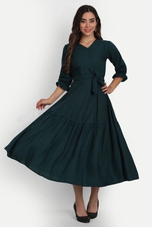 gufrina-rayon-solid-midi-womens-fit-flare-dress-green-pack-of-1-none