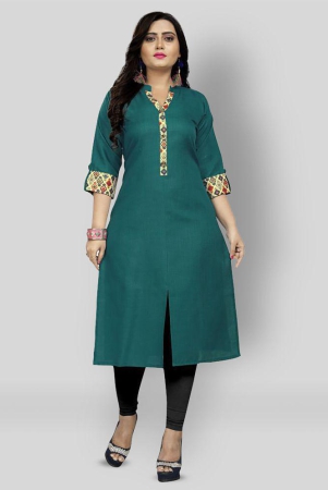 rangrasiya-green-cotton-womens-front-slit-kurti-pack-of-1-5xl