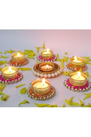 thriftkart-multicolour-floor-brass-tea-light-holder-pack-of-7