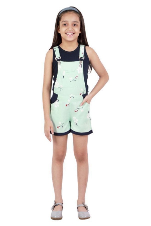 kids-cave-light-green-cotton-girls-dungarees-none