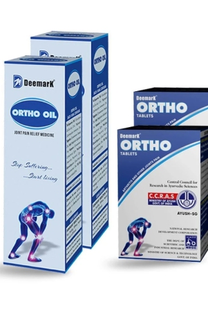 deemark-ortho-pain-relief-oil-tablet-for-joint-muscles-pain-ortho-oil-100ml-ortho-tab-30-pain-relief-oil-tablet-pack-of-2