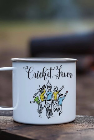 indigifts-cricket-enamel-mug-250-mlunbreakable-coffee-tea-cupcricket-fever-printsafe-for-kidsdrinking-tea-cup-for-outdoor-indoorwhite