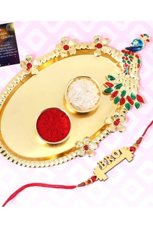 stylish-bhaiya-rakhi-bro-designer-pendent-for-bhaiyabrotherbhai-with-roli-chawal-and-1-greeting-card-1-kankawati-pooja-thali-none