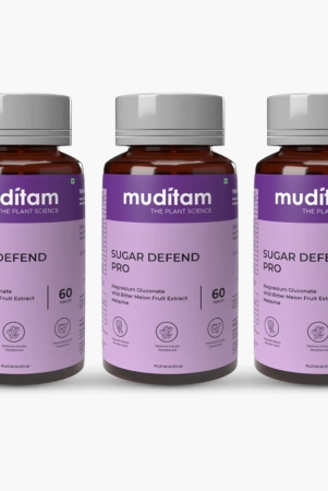 muditam-sugar-defend-pro-helps-to-manage-weight-management-sugar-free-helps-to-regenerate-b-cells-sugar-care-vegan-friendly-pack-of-3-bottle-180-tablets