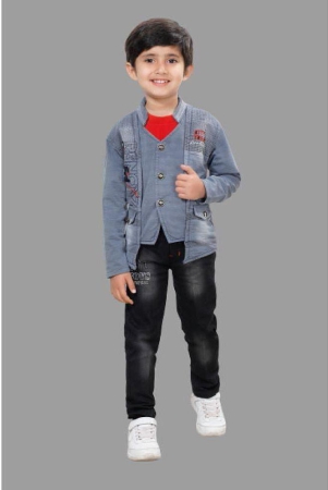 dkgf-fashion-light-grey-cotton-blend-boys-t-shirt-jeans-pack-of-1-none