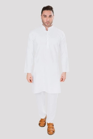 maharaja-white-cotton-blend-regular-fit-mens-kurta-pyjama-set-pack-of-1-none