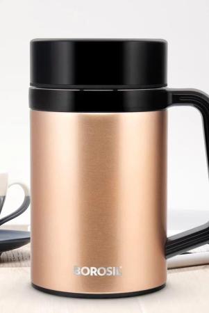 Borosil EasyGo Stainless Steel Insulated 410 ML Travel Mug | 5 Hours Hot & Cold | Bronze | 1 Pc