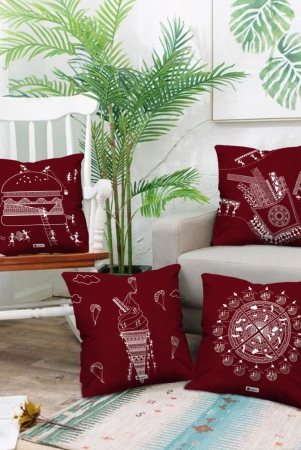 indigifts-cushion-cover-18-inch-x-18-inch-food-lovers-themed-designer-printed-square-pillow-set-of-4-diwali-decoration-for-home-warli-art-designer-print-gift-for-foodie-cushion-for-car