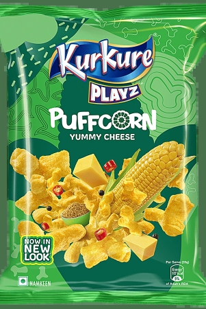 Kurkure Playz Puffcorn - Yummy Cheese, Namkeen, 80 G