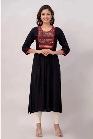 kapadia-black-rayon-womens-straight-kurti-pack-of-1-none