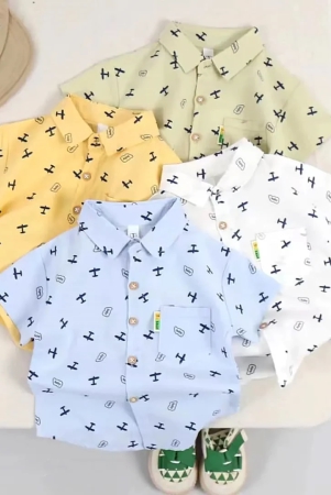 Boys Airplane Summer Shirt-Yellow / 3-4 Years