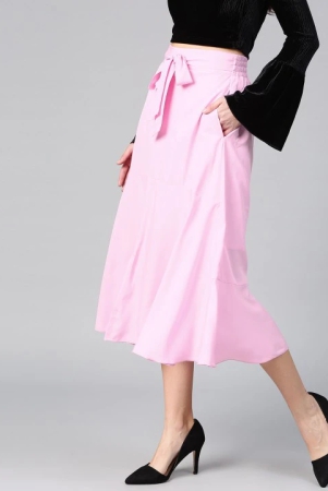 Women Pink Solid A-Line Skirts