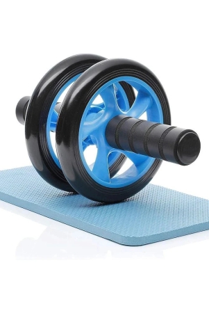 double-wheel-ab-roller-with-non-slip-handles-knee-mat-home-gym-abdominal-exercise-equipment-core-workouts-for-men-and-women-blue-pack-of-1-blue