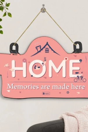 Indigifts Valentine Gift for Girlfriend Boyfriend Couple Home - Memories are Made here Wooden Door Wall Hanging 11.05x7 Inch - Gift for Boyfriend, Gift for Girlfriend, Gift for Lover, Valentine Gifts