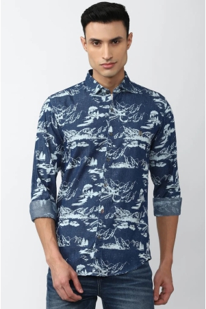 men-blue-slim-fit-print-full-sleeves-casual-shirt