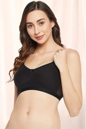 Clovia Pack of 1 Cotton Non Padded Womens T-Shirt Bra ( Black ) BR3007P13 - None