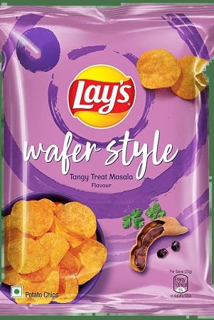 Lays Wafer Style Potato Chips - Tangy Treat Flavour, Crispy Thin Snacks, 40 G