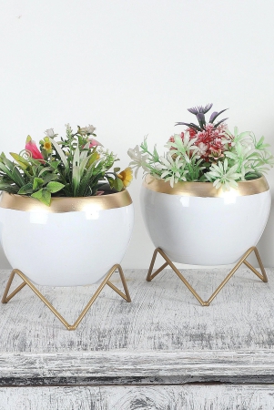 apple-shape-metal-white-gold-planter-set-of-2-white-gold