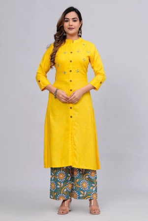 mauka-rayon-embellished-kurti-with-palazzo-womens-stitched-salwar-suit-yellow-pack-of-1-none