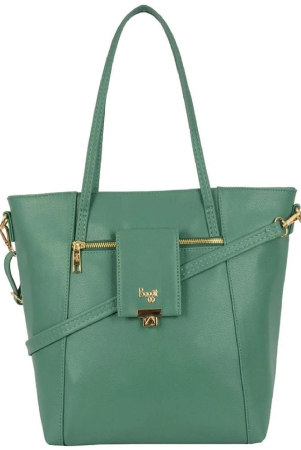 baggit-green-faux-leather-tote-bag-green