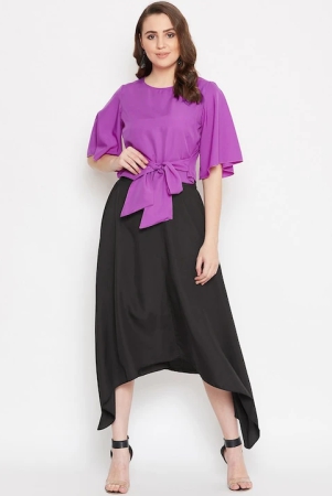 Women Knot Top With Asymmetry Skirt