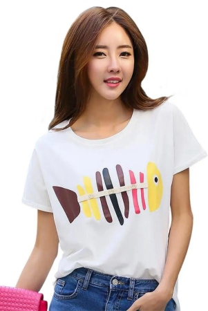 Casual White Half Sleeve top For women