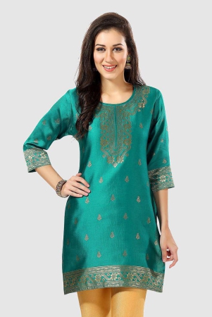 meher-impex-sea-green-art-silk-womens-a-line-kurti-pack-of-1-none