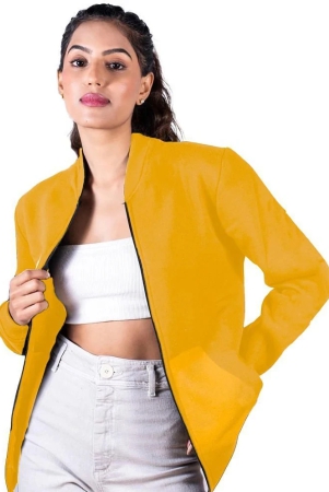 leotude-fleece-yellow-bomber-jackets-none