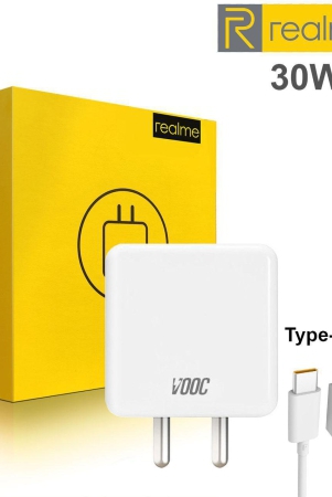 Realme Charger 30W Vooc Fast Charging with Type-C Cable for Realme 30W Vooc Charger Supportable Mobiles Only