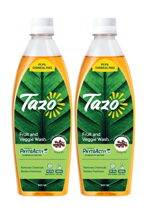 Tazo Chemical-Free Fruit & Veggie Wash with Clove Bud Oil , 500 ml - Pack of 2