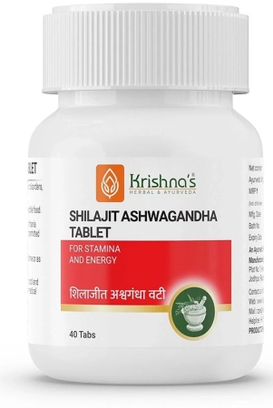 Krishnas Shilajit Ashwagandha Tablet - 40 Tab