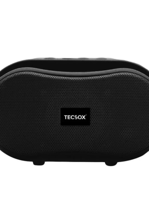 Tecsox Thunder 7 W Bluetooth Speaker Bluetooth V 5.1 with SD card Slot,3D Bass,USB Playback Time 8 hrs Black - Black