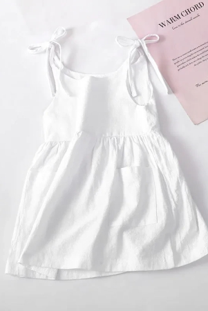 Summer Solid Dresses-White / 12 to 18 Months