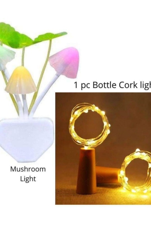 thriftkart-mushroom-light-and-2mtr-bottle-cork-string-lights-multicolour