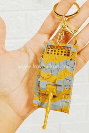 army-tank-pull-back-keychain-yellow-single-piece