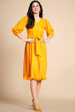 glomee-yellow-polyester-womens-fit-flare-dress-pack-of-1-none