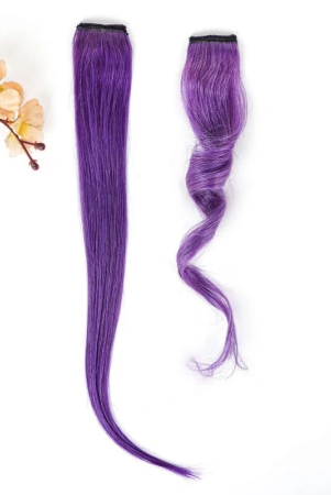 refynhair-100-natural-human-hair-extensions-wigs-purple-color-streax-20-inches-pack-of-4-streaks-highlighter-for-women-and-girls-rainbow-color-hair-extensions-for-festival-party