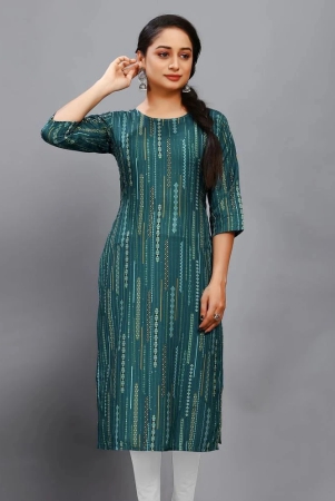 riaana-rayon-printed-straight-womens-kurti-green-pack-of-1-none