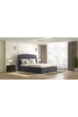 Aspen Upholstered Storage Bed (Grey King Bed Size)-Grey