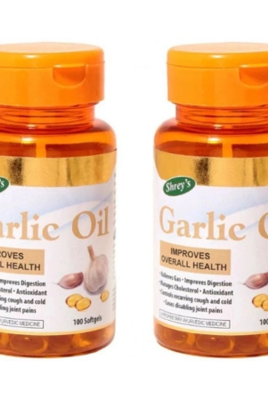 Shreys Garlic Oil for Digestion, Skin & Immunity (Improves Overall Health) 200 no.s Minerals Softgel