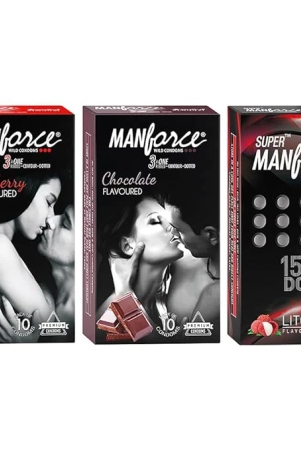 manforce-combo-pack-strawberrychocolate-litchi-flavoured-condom-set-of-3-30-sheets