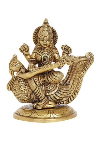 ma-saraswati-brass-idol-100-pure-brass-antique-finish