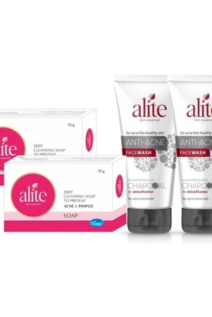 alite-anti-acne-soap-2x75g-anti-acne-facewash-with-charcoal-2x70g-for-acne-free-skin-combo