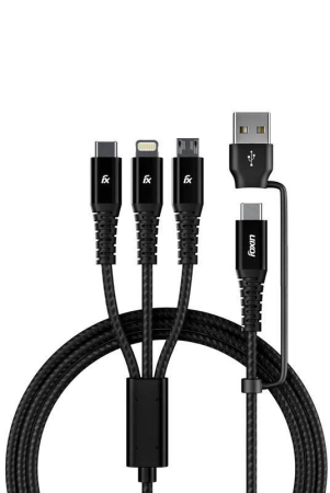 foxin-mac05-dual-input-3-in-1-nylon-braided-15mt-4-amp-fast-charging-cable