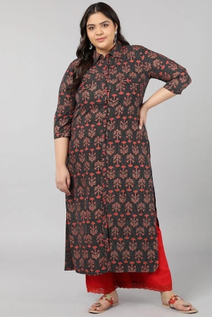 kipek-black-cotton-womens-straight-kurti-pack-of-1-none