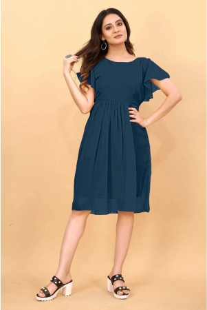 jash-creation-georgette-solid-knee-length-womens-fit-flare-dress-blue-pack-of-1-none