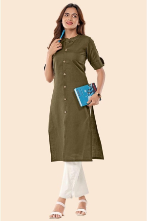 glomee-green-cotton-womens-front-slit-kurti-pack-of-1-none